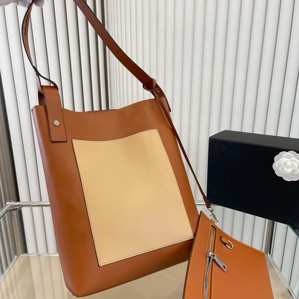 2022 brand designer totes women's luxury genuine leather mother bag new loews fashion one shoulder oblique straddle bucket bags